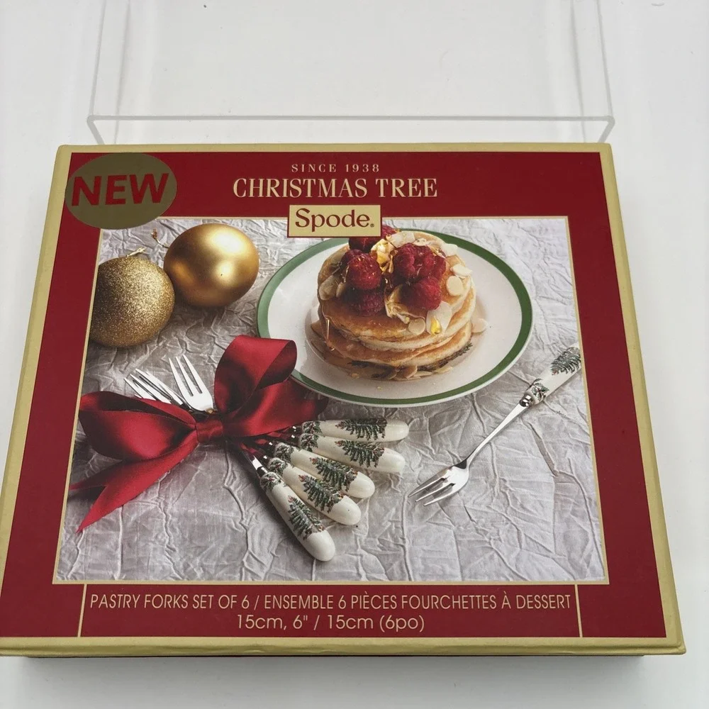 Spode Christmas Tree~Pastry Forks~Set of 6~New in Box